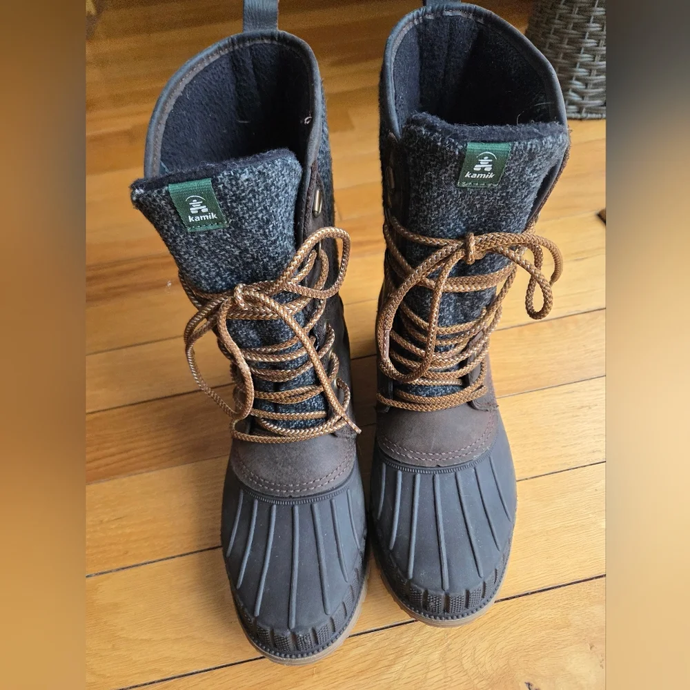 Kamik Sienna 2 Dark Brown and Gray Winter Boots Womens‎ 9